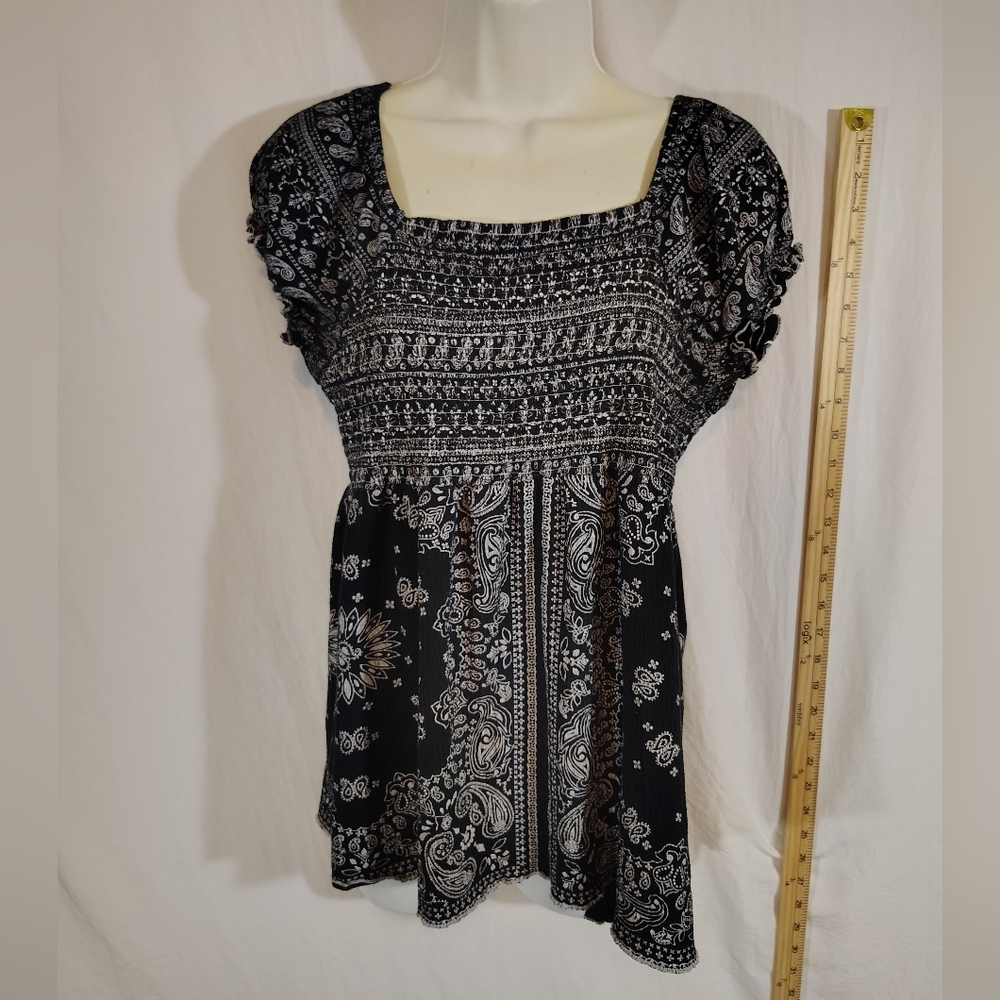 Cato Monochrome Paisley Blouse